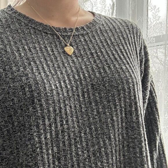 Zara Trafuluc Gray Ribbed Knit Sweater - M - Picture 6 of 12